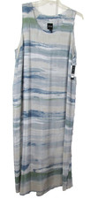 Nic + Zoe  Silk Blend Coastal Beach Boho Sleeveless Midi Dress 2X NEW