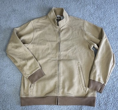 Howler Bros Jacket Mens Large Tan Full Zip Sweater Mock Neck Logo Outdoors