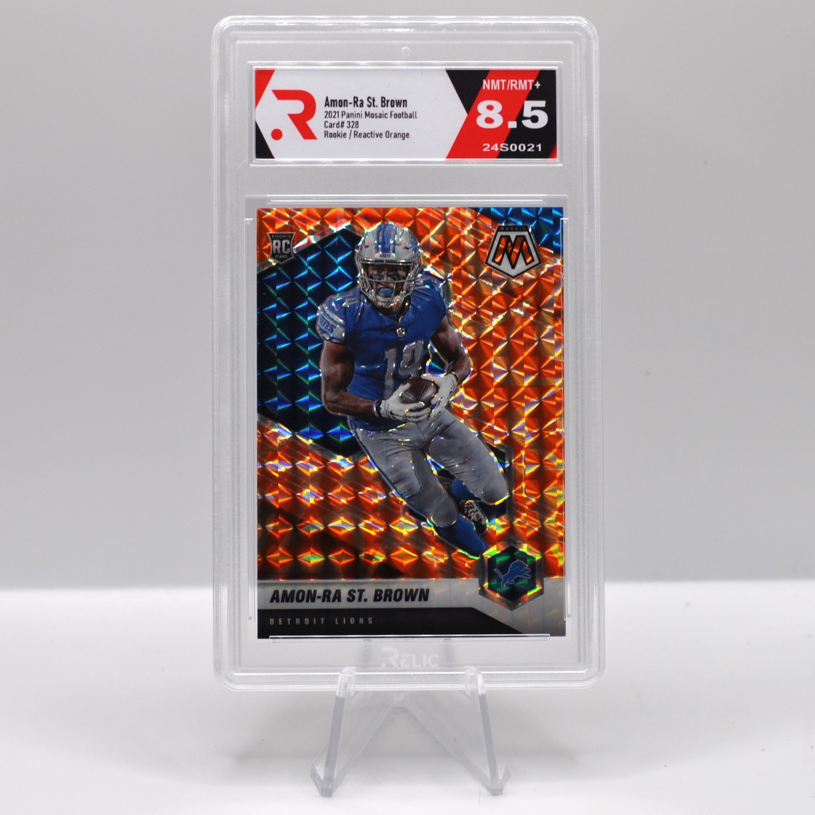 Amon-Ra St. Brown 2021 Mosaic #328 - Rookie / Reactive Orange