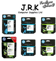 HP 305 & 305XL Ink Cartridges Black & Colour Genuine For DeskJet Printer