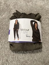 Felina Womens 2 Piece Velour Track Suit Hoodie and Jogger Lounge Set 1813194