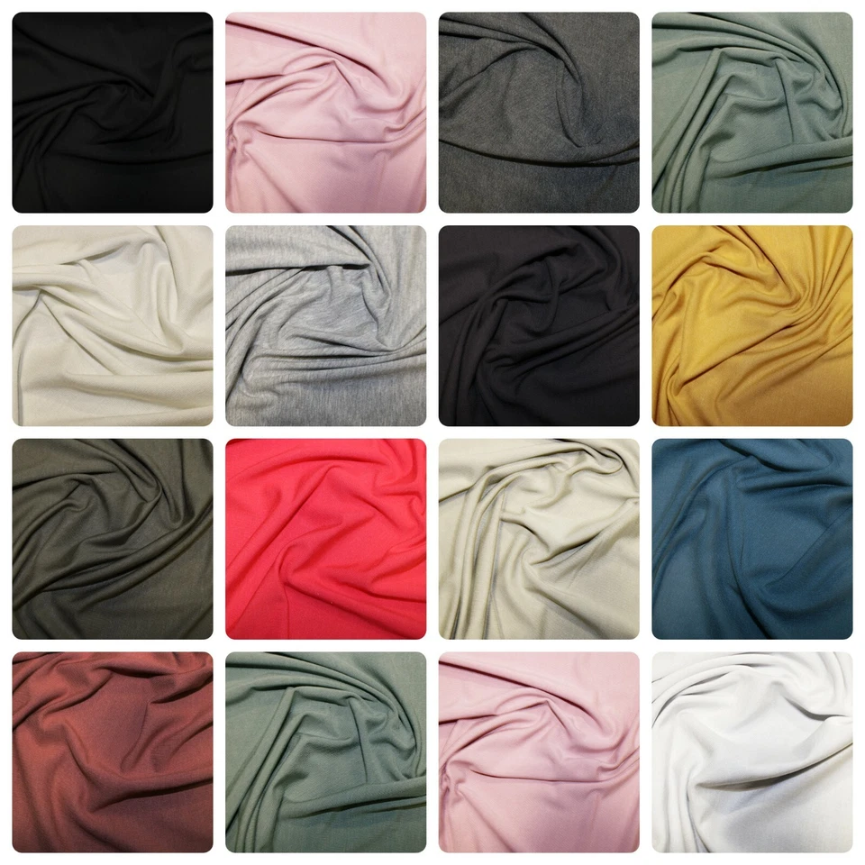 Bamboo Jersey Fabric John Louden Plain Coloured 155cm Wide