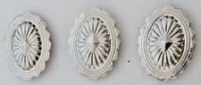 Oval Ornate Button Covers~ Set of 3~ Silver Tone~ VTG~ EUC