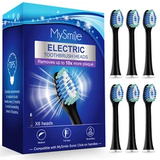 MySmile Recharge Sonic Electric Toothbrush Cleaning 6 Replace Brush Head