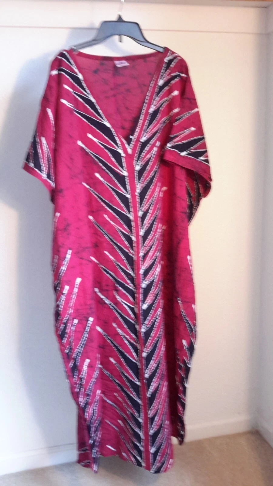 LA LEELA Women's Poncho Kimono Caftan Swimsuit Cover Up DressOne Sise Burgundy