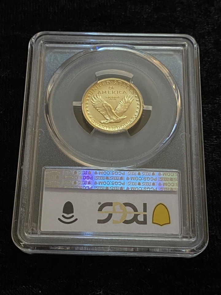 Cuarto de oro Standing Liberty Centennial 2016 graduación profesional SP70 Foto 2 de 4