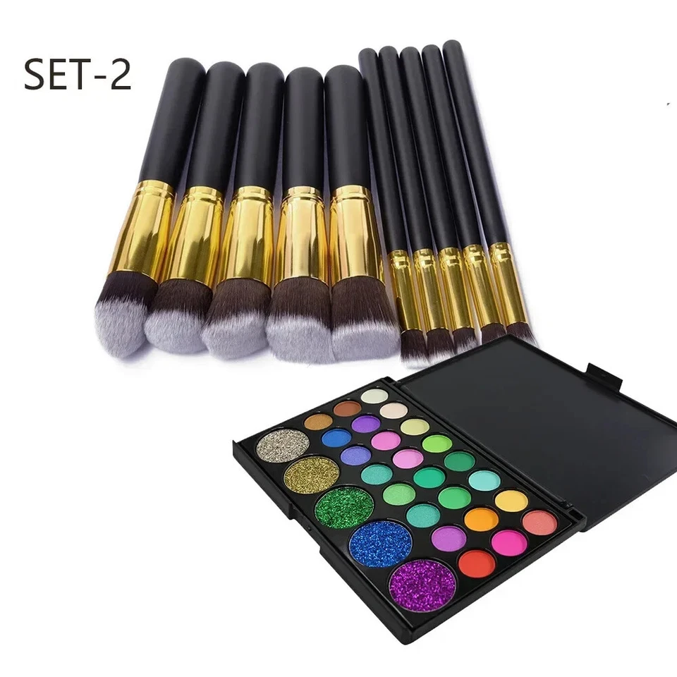 29 Colors Glitter Eye Shadow Palette Minerals Eyeshadow Pallete+10Pcs/Sets Brush - Image 4 of 4