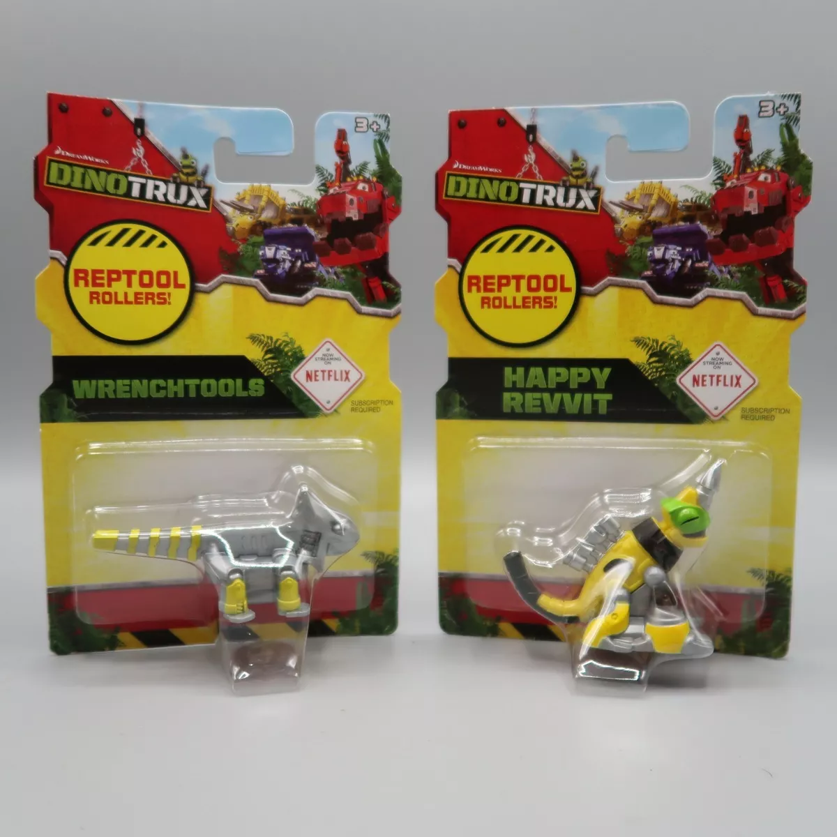 2 New Dinotrux reptool rollers toys truck figures Happy Revitt Wrechtools Lot