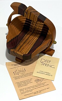 deep spring studio, collapsible apple wooden basket by wendy & jay jensen