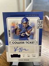 2022 Contenders Draft Picks /49 Khalil Shakir RC AUTO College Ticket Bills