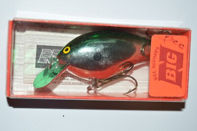 old bill norman lures big n crankbait 3'' approx 5/8oz chrome green back # 1804