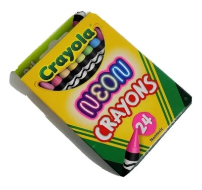 Crayola Neon Crayons 24 Pieces New In Box Colors NWT