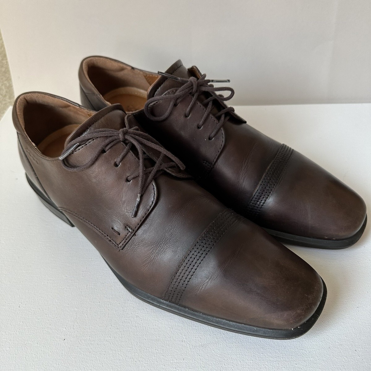 Ecco man leather dress shoes size 45 brown Oxfords