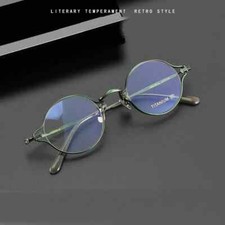 Round Vintage Eyeglass Frames Men Pure Titanium Glasses Women Japanese Style
