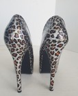 BORDELLO PLATFORM HEELS Sz 10 6" *HOT* TEEZER 37 Pearlescent Cheetah — photo 5