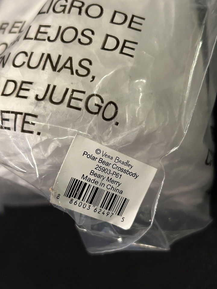 NEW Vera Bradley Polar Bear Crossbody Bag BEARY MERRY Faux Leather