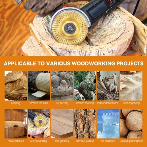 3x Holz Schleifscheibe Raspelscheibe Holzschnitzscheibe für Winkelschleifer Disc - Bild 9 von 19