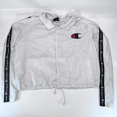 Ladies Jacket Champion Cropped Coaches Jacket Coach Jacket White