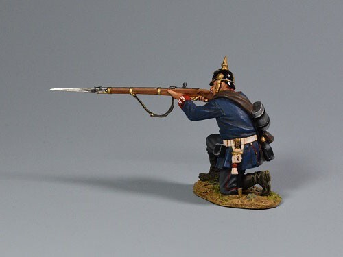 Figurine Team Miniature Guerre Franco-Prussienne 1870 - Soldat Tirant à Genoux - 54 Mm