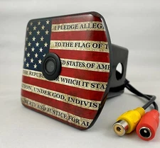Hitch Backup Camera Patriotic Flag Hummer Truck Jeep Wrangler F250 1500 Dodge