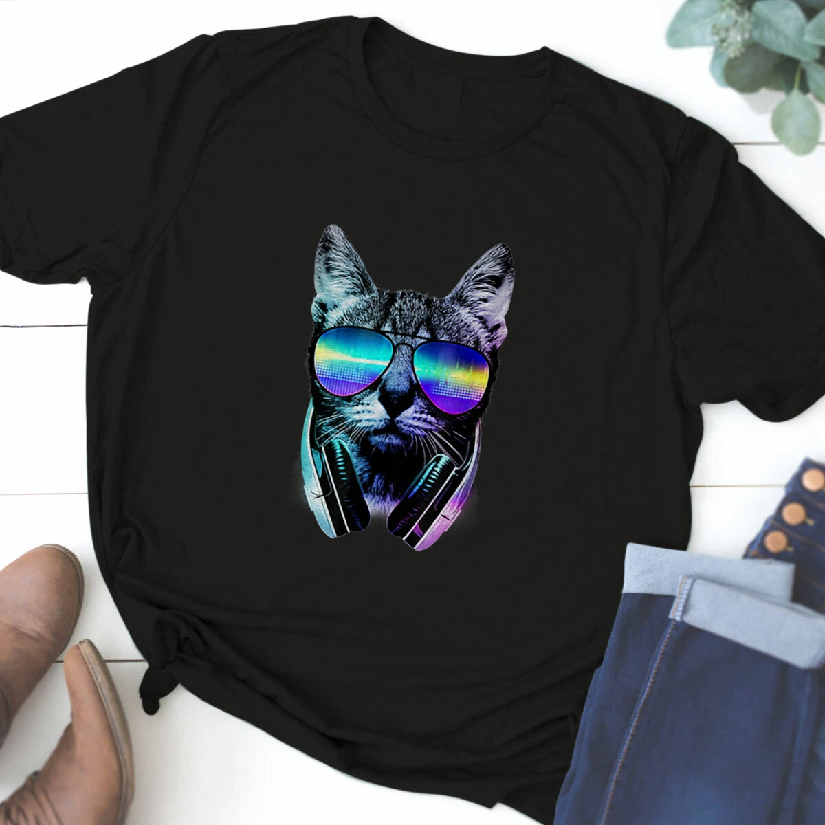 Rave Cat EDM Kitten DJ Kitty Tech House Music Underground T Shirt