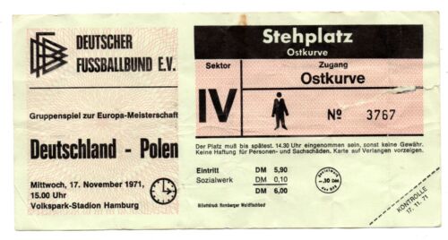 Ticket Germany - Poland 17.11.1971 - Afbeelding 1 van 1