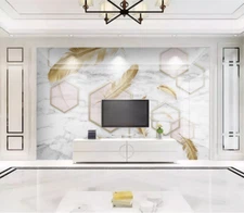 3D Feather Graphic G6467 Wallpaper Wall Murals Removable Self-adhesive Honey