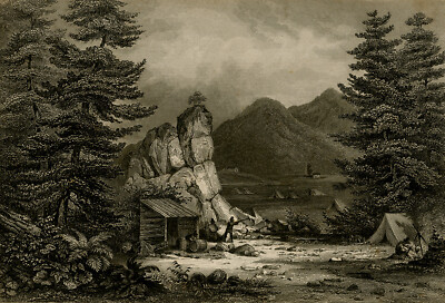 Antiker Druck-TOPOGRAPHIE-KALIFORNIEN-GOLDSUCHUNG-AMERIKA-Anonym-ca. 1840