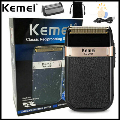KEMEI-2024 Electric Shaver for Men Razor USB Rechargeable Home Travel WET & Dry