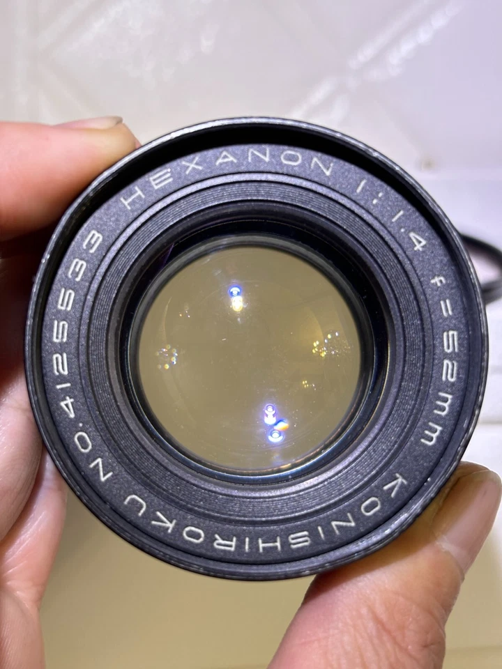 🚀🎁RARE《EXCELLENT+5》KONISHIROKU HEXANON 52mm F/1.4 Lens For KONICA F From JAPAN - Image 4 of 4
