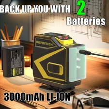 INSPIRITECH Tile Laser Level Self Leveling 3D 12 Cross Lines Green Beam Lazer