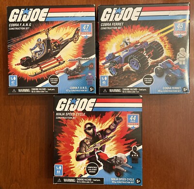 G.I. Joe Cobra F.A.N.G./Cobra Ferret/Ninja Speed Cycle Lot of 3 NEW Sealed