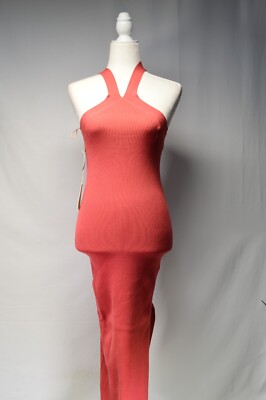 NWT Wilfred Cayenne Halter Top Dress Warm Sienna Red Small Ribbed | eBay