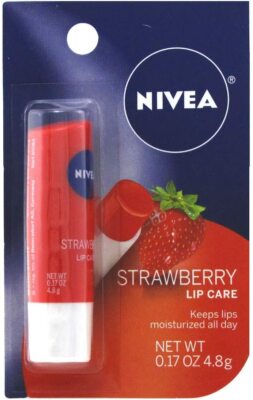 Nivea Lip Care Strawberry 0.17 Ounce Carded (6 Pieces)