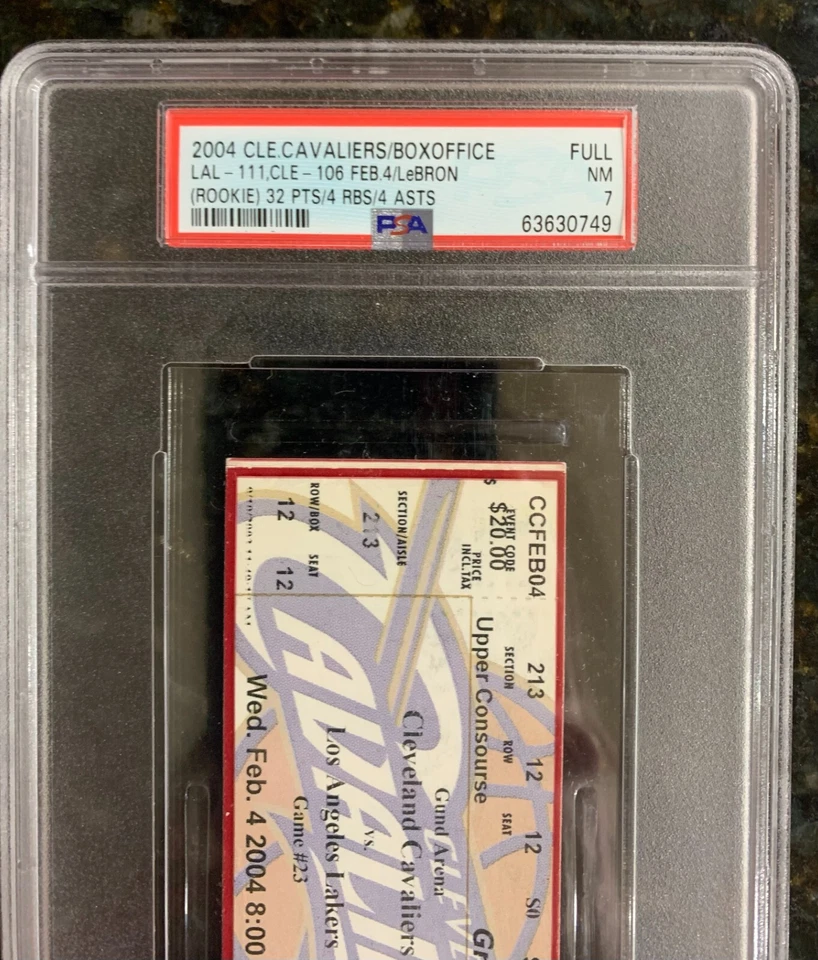 ЛЕБРОН ДЖЕЙМС 2003-2004 ДЕБЮТАНТ год билет 32 балла PSA 7 -- POP 6 не выше - Изображение 2 из 4