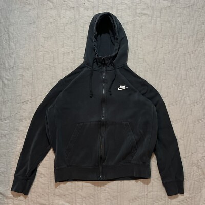 nike sportswear club fleece zip hoodie black