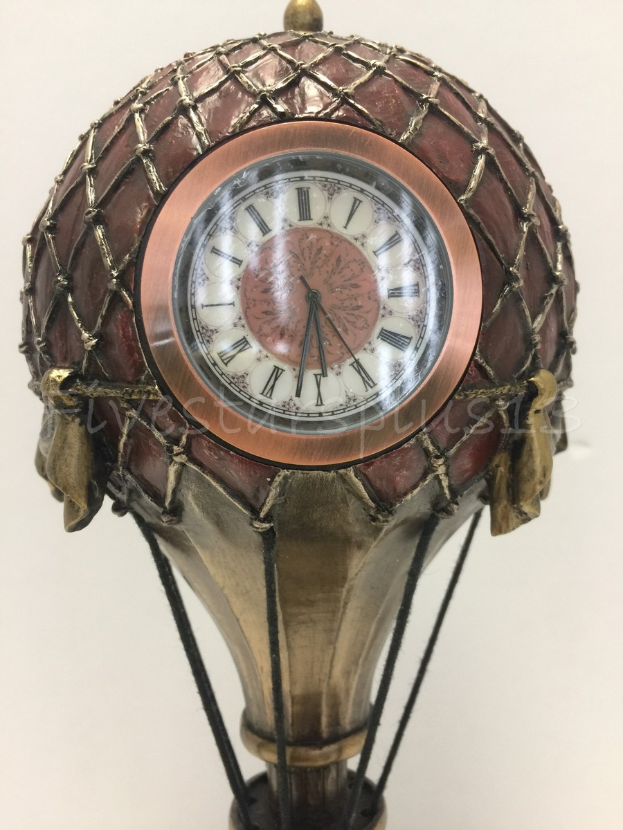 Steampunk hot air balloon clock home decor 12 hour battery operate Antique  Stlye