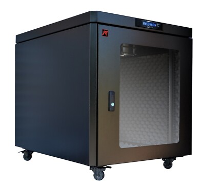 Sysracks 12U 35'' Depth Soundproof Acoustic Server Rack Cabinet with Cooling