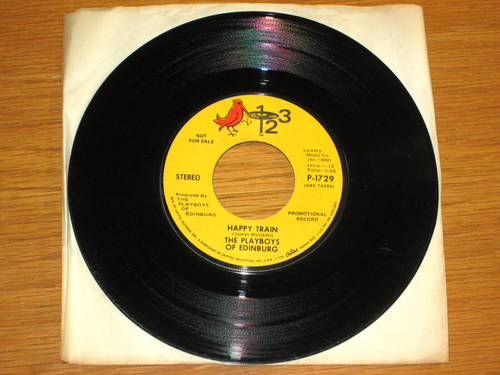 PROMO 70s ROCK 45 RPM - PLAYBOYS OF EDINBURG - 123 P-1729 "LA BAMBA/HAPPY TRAIN" - Picture 2 of 2