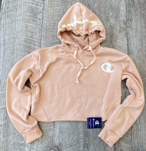 pink champion cropped sweatshirt