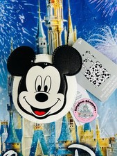 2025 Disney Parks Mickey Mouse Black White Bag Charm Keychain Packable Tote New