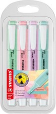 Highlighter - STABILO swing cool Pastel - Pack of 4 - Hint of Mint, Pink Blush,