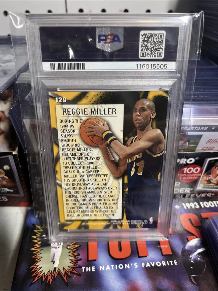 1996 Metal 129 Reggie Miller PSA 7 Hall of Fame Pacer All time great - Image 3 of 3