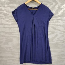 Madewell SZ S Navy Blue Short Sleeve V-Neck Shirt Shift Dress Casual