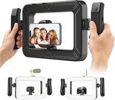 Handheld Cell Phone Stabilizer with Light,Phone Light for Video Recording with H