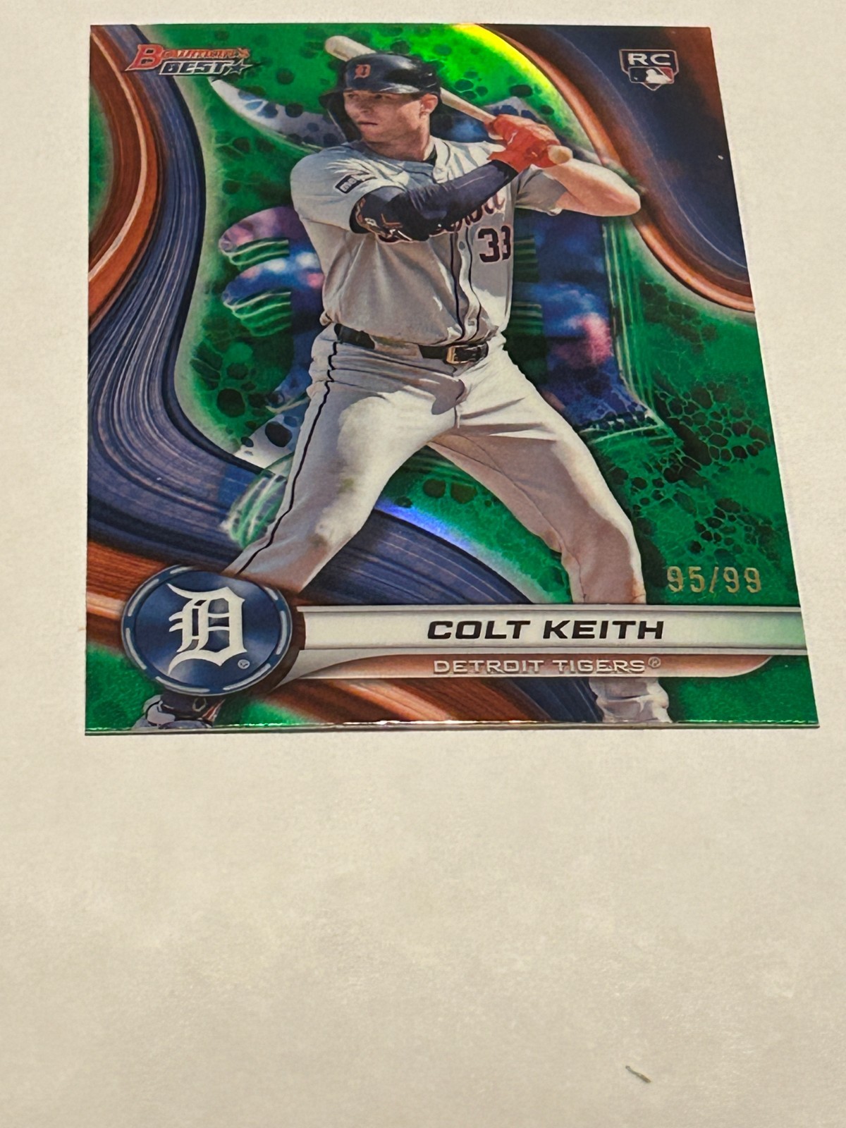 2024 BOWMAN'S BEST COLT KEITH TIGERS ROOKIE GREEN PARALLEL  #95/99