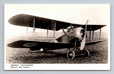 RPPC RAF Sopwith Salamander Ground Attack Biplane FLIGHT Photograph Postcard