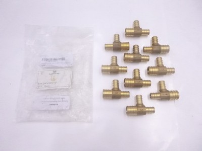 10 Pack Lead Free Brass PEX-B Barb Tee 3/4'' x 1/2'' x 1/2''