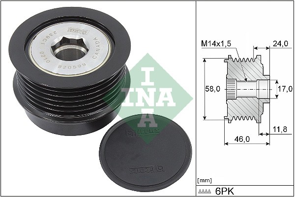 INA 535 0355 10 Lichtmaschine Freilaufkupplung FüR Chrysler, Dodge-image