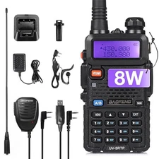 Baofeng UV-5RTP VHF UHF Dual-Band Ham 8W Portable Two-way Radio Walkie Talkie